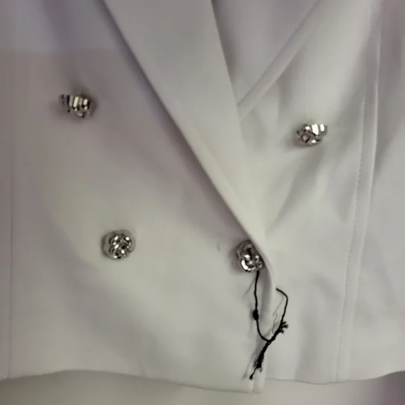 Zara NWOT Women's White Double-Breasted Jacket - Picture 3 of 8